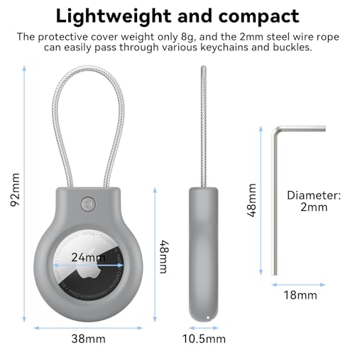 Image of Meliya Airtag Holder for Apple AirTag Secure Holder with Wire Cable, 1 Pack Air Tag Lock Case Keychain Key Ring Key Chain Luggage Tag for Keys, Luggage & More (Black)