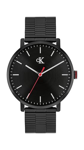 Calvin Klein Orologio Con Movimento Al Quarzo A Tre Lancette Nero Collezione Ck Real Con Cinturino In Acciaio Inossidabile Nero - 25200550