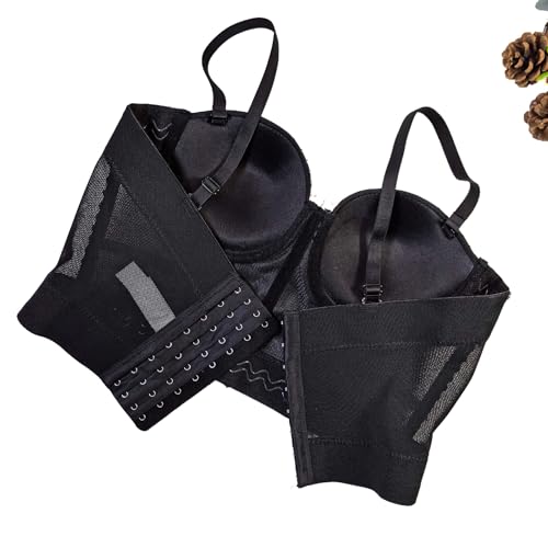 Women's Chain Strap Corset Top, 3D Spike Studded Bustier, Padded Cami3