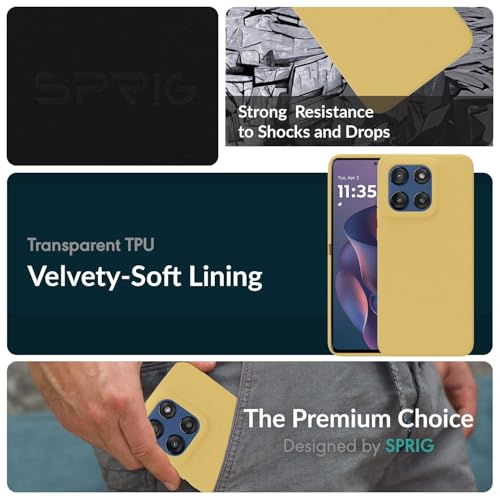 Image of SPRIG Compatible with Moto Edge 60 Stylus Premium SilkTone Back Cover Drop Tested Shock Proof Mobile Case for Men, Women, Boys and Girls with Camera Protection (Lemon Yellow)
