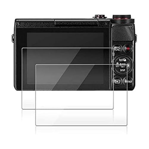 AHQQT 2 Pack Screen Protector Tempered Glass Anti-Scrach Anti-Bubble for Canon G7X Mark III G9X Mark II GX7 GX9