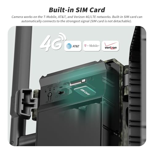 Sehmua 4G Lte Cellular Trail Cameras 3Rd Gen With Live Streaming, Game Camera Built-In Sim Card With Motion Activated 0.2S Trigger Time Solar Trail Camera Ip66 Waterproof thumb #2