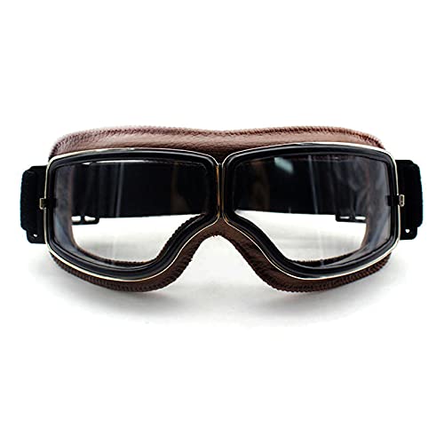 Occhiali da moto retrò occhiali vintage moto occhiali da moto Pelle sportiva all'aperto per occhiali da aviatore harley