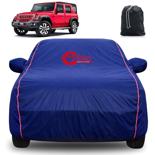 Image of 100% Waterproof Car Cover for Mahindra Thar Roxx 2024-2026 | All-Weather, Dustproof & UV Protection | Heavy-Duty 3-Layer Fabric | Custom Fit with Mirror & Antenna Pocket | Navy Blue