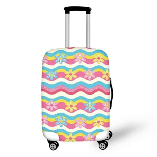 Housse valise XL extensible bleu rose pour protéger vos bagages en voyage