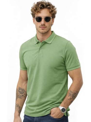 Image of Veirdo Men's Solid Polo T-Shirt Regular Fit, Cotton Fabric, Short Sleeve Casual Wear, Classic Collar,Soft Comfortable Material, (Sizes S to 2XL)