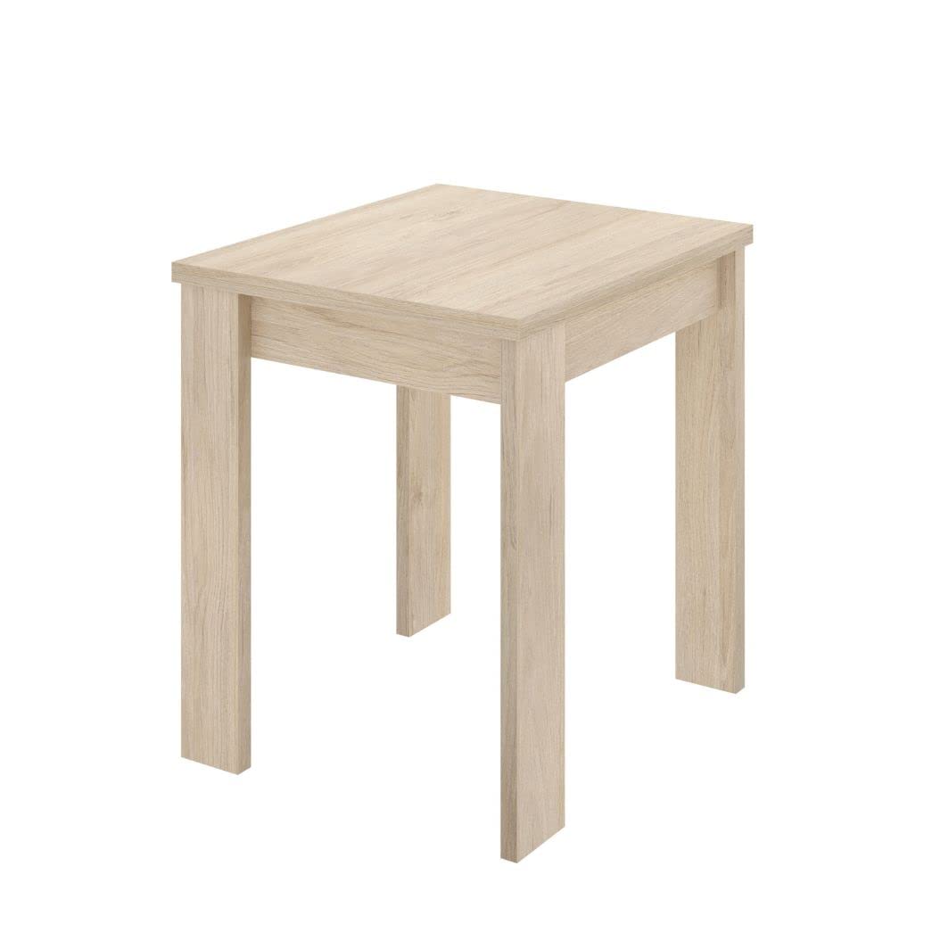 DEKIT GRUPO RIMOBEL BOK Mesa Auxiliar de Comedor o Cocina Extensible, Melamina, Roble Natural, 79-77x67-134x67 cm