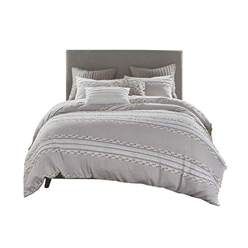 Ink+Ivy 100% Cotton Comforter Set Trendy Stripe Textured Design, Modern Down Alternative, All Season Cozy Bedding With Matching Shams, King/Cal King, Taupe Jacquard Stripes #TOP7
