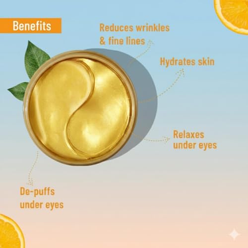 Image of Hydra Anti Wrinkle Eye Serum Patch| Treats Dark Circles, Fine Lines And Wrinkles | Enriched With Collagen And Aloe Vera Extract | Shade -Gold, 60 Pcs