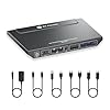 AV Access KVM Switch Docking Station for 2 Monitors 2 Computers, 4K KVM Switch Dual Monitor for Laptop & Desktop, EDID, 1G Ethernet, 100W USB-C Charging, 3X USB 3.0, Ideal for Home Office & Gaming