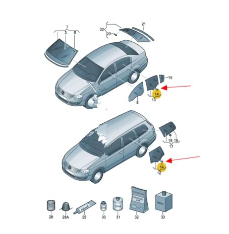 Bettecso 4 pcs clips de boulon régulateur de porte arrière et fenêtre pour vitre de voiture, compatible avec VW, Seat, Skoda 6N0839511 922751 – vue 5