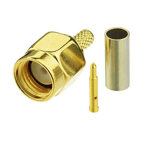 Eightwood 10Pcs Sma Male Crimp Rf Connector Gold-Plating For Rg316 Rg174 Cable #TOP7