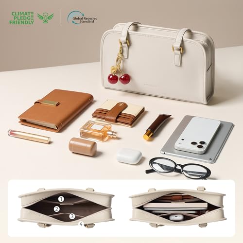 Image of BOSTANTEN Shoulder Bag with Cherry Charm Vegan Leather Purse for Women