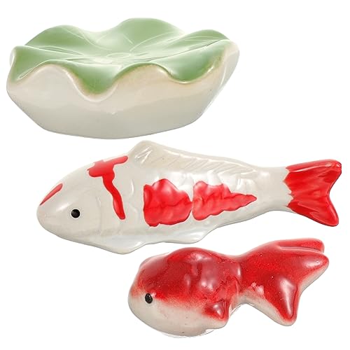 Yardwe 3 Piezas Bola Flotante de cerámica Planta Tanque Peso Peces Artificiales Mini Adornos de Acuario decoración pecera Adornos pecera Adornos de pecera Adorno de Acuario de cerámica