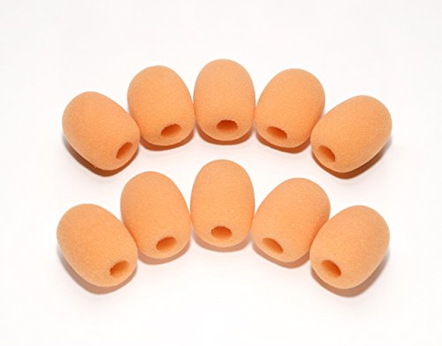 全長4cm口径1cm ヘッドセット ピンマイク マイクスポンジ ベージュ50個セット