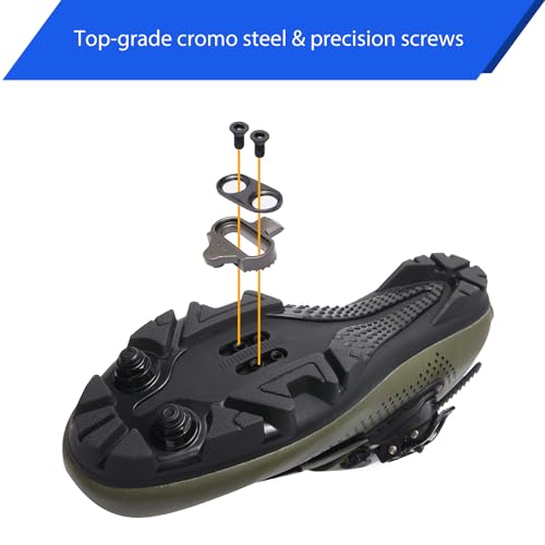 FOTGROY SPD Cleats Compatible with Shimano SPD SM SH51, MTB Cleat Set Suitable for Men and Women Indoor Mountain Outdoor Road Cycling Electroplated Silver - Thumbnail 5