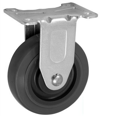 CasterHQ - 4 X 1.25 Light Duty Thermo Rubber Wheel - Rigid Caster - Light/Medium Duty Equipments