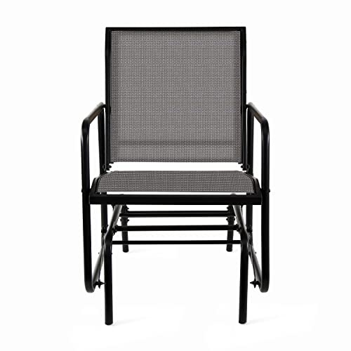 Amazon Basics Outdoor Patio Textilene Glider Chair - Black, 29.1"D X 22.44"W X 34.6"H #TOP1