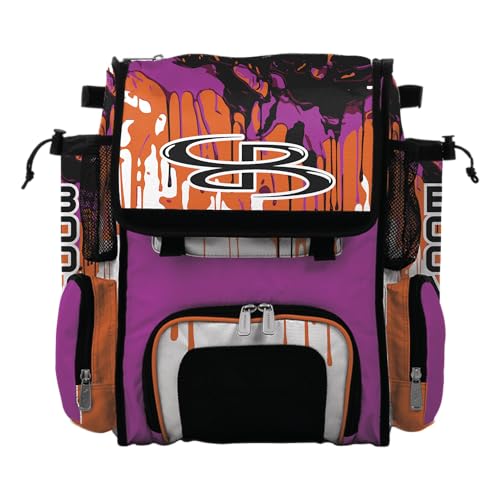 Boombah Mini Superpack Bat Pack - 8" x 12.5" x 18" - Graffiti Drip Fuchsia/Autumn Glory/Black