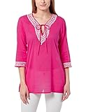 Pflegeleicht berydale Tunika mit Stickerei und Perlen, Damen, Pink/Weiß, M