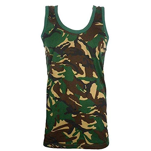 Knwer Clothing Men's Green Camo Camouflage Vest Sleeveless Muscle Top Jungle Combat Military Gym Shirt Army[,M]