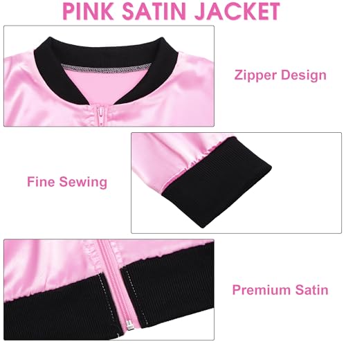 SOMSOC Chaqueta rosa satín mujeres años 50 set 5 piezas miniatura 3