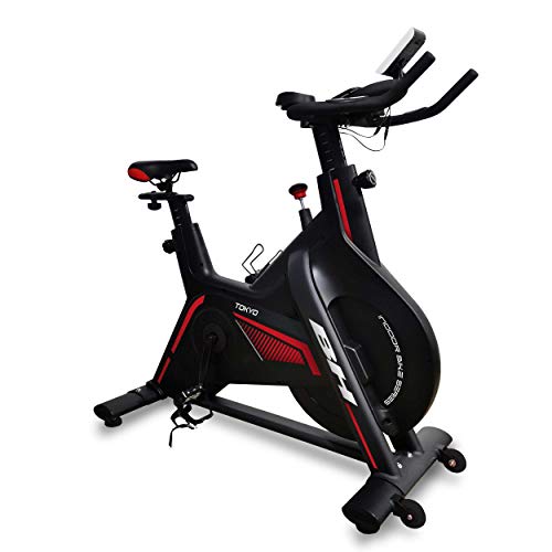 BH Fitness Tokio H9181 Vélo de Biking magnétique pour Utilisation Intensive. Inertie de 20 Kg. Guidon de Triathlon et pédales Mixtes.