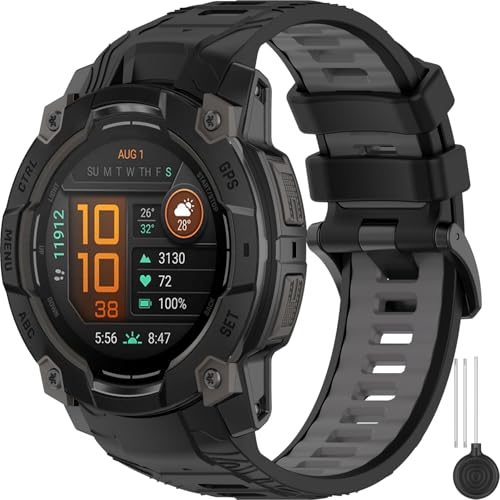 Bracelet silicone anti-transpiration pour Instinct 3 afin d'éviter les irritations