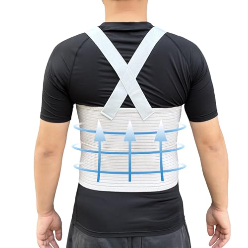 Rib Injury Chest Binder Brace for Cracked Ribs - Elastic Rib Support Belt for Men and Women - Rib Cage Support Belts Chest Compression Wrap for Bruised, Fractured or Dislocated Ribs Protection, Compression Wrap and Chest Support (Large ( Fits 41” - 51” ))