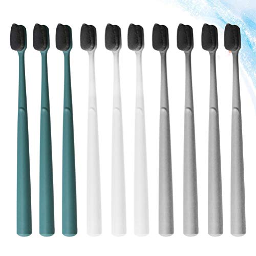 EXCEART 10Pcs Erwachsene Zahnbürste Extra Saubere Zahnbürste Vollkopf Weiche Tragbare Einrohr- für Reisen im Freien Camping (Zufällige Farbe) – Bild 5