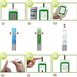 3 In 1 Home Blood Test Kit, Glucose Uric Acid Cholesterol Monitor, Storage 300 Sets Of Data, Siphon Design with 50 Blood Glucose + 25 Uric Acid + 10 Cholesterol Test Strip Analyzer for Home Use - Image 7
