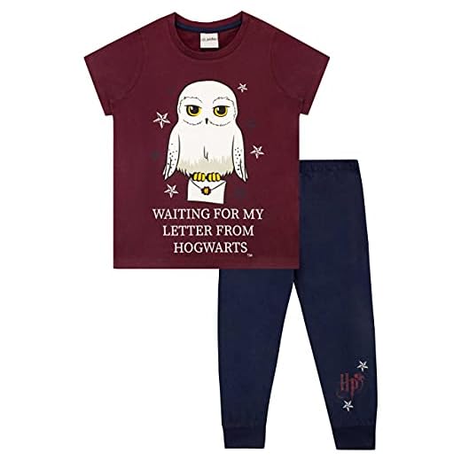 HARRY POTTER Pijamas de Manga Corta para niñas Hedwig Azul 5-6 Años
