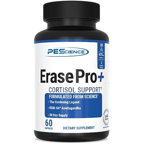 PEScience Erase Pro +, Natural Testosterone Booster, Cortisol Blocker, and Anti Estrogen PCT Supplement, 30 Day Cycle Cover