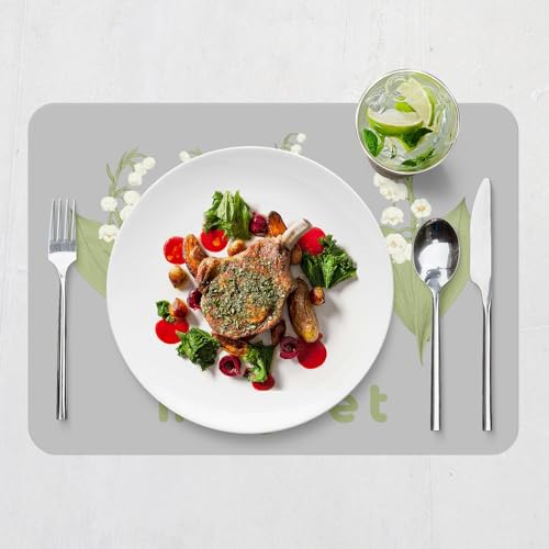 Sets de table souples dessous en liège napperons gris grand format