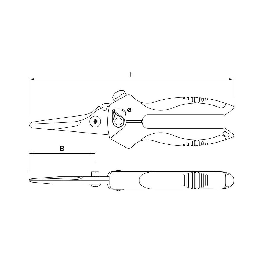 Cisaille universelle droite bi-matière MOB 210 mm – Outil polyvalent pour métal, plastique et matériaux divers, prise en main confortable