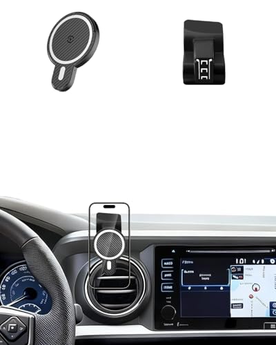 PZK Car Phone Mount for Toyota Tacoma 2016 2017 2018-2022 2023 Accessories Custom Air Vent Phone Holder Magnetic 15W Fast Wireless Charger Hands Free 360° Rotation Cell Phone Automobile Cradles