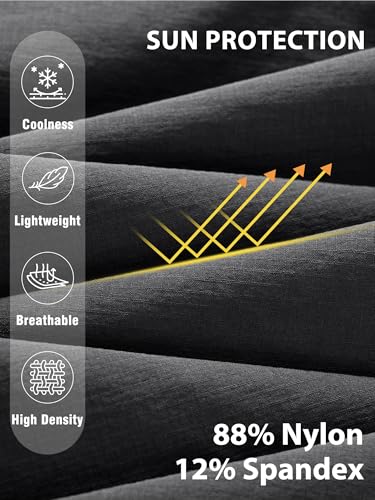 Mens Hiking Pants Lightweight Cargo Work Tactical Nylon Stretchy Waterproof Quick Dry Fishing Travel Outdoor (Dark Grey, 34W*30L)