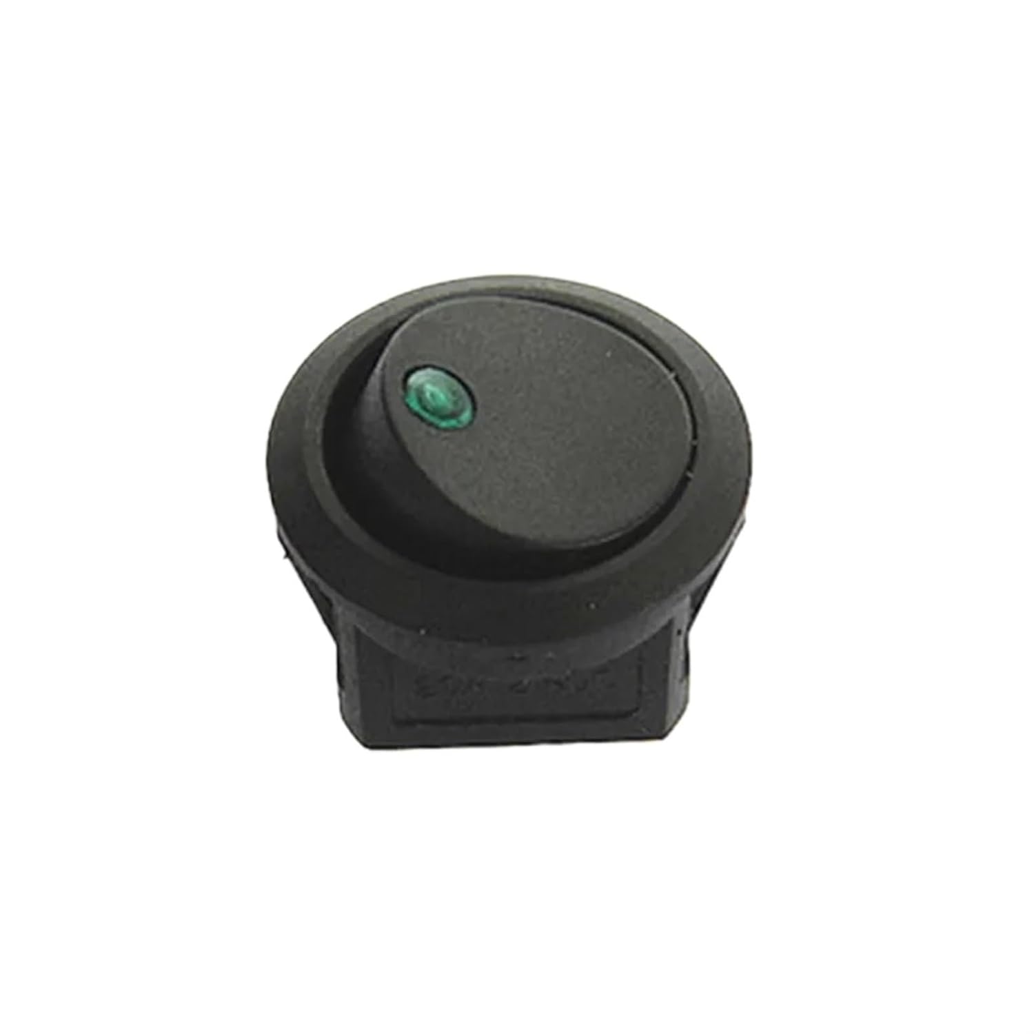5Pcs Car 12V DC Round Rocker 3 Pins Dot Yellow Green Red Blue LED Light Toggle Switch ON/Off SPST(Green)