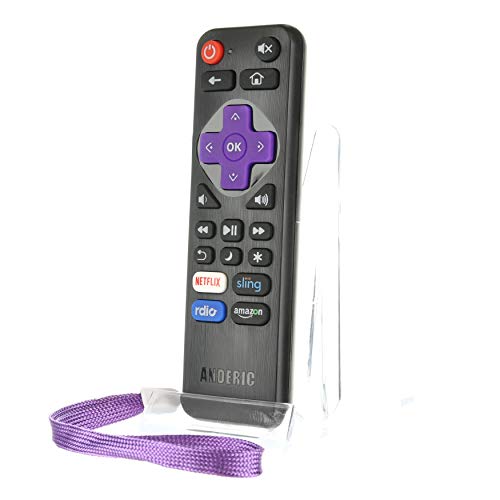Anderic RRLF16 IR Remote for Roku TVs - Works with All LG/TCL/Haier/Hitachi/Sanyo/Philips/Magnavox/JVC/ONN/Element/RCA Roku TVs - No Programming Required!