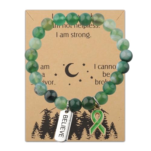 WSNANG Organ Donation Appreciation Gift Green Ribbon Mental Health Awareness Bracelet Kidney Donor Transplant Gift