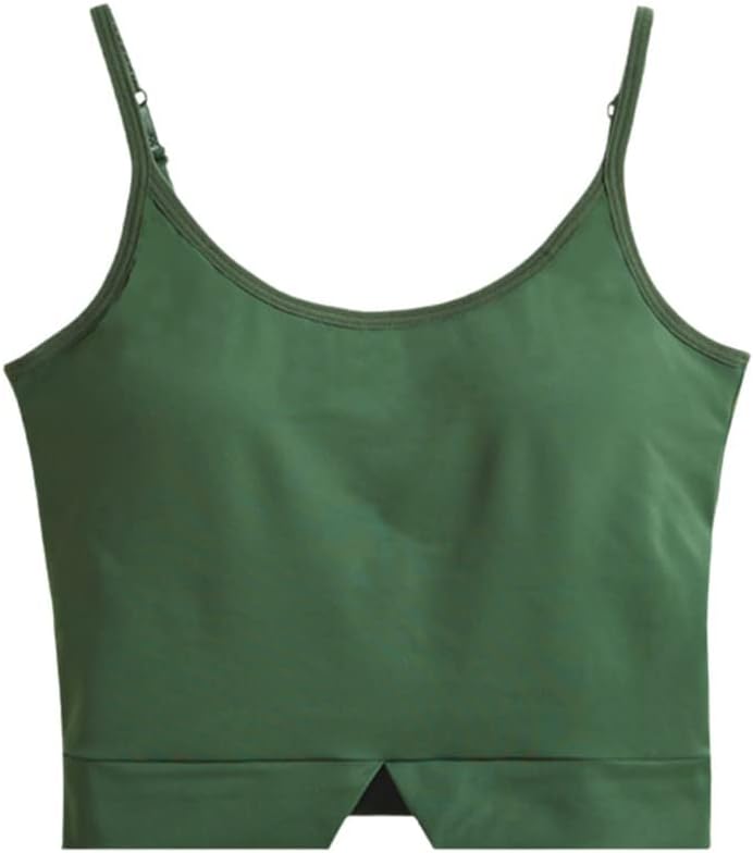 Wvapzxx Women Tank Top With Chest Pad Adjustable Breathable Stretchable Crop Top Camisoles Sexy Casual Tube Vest