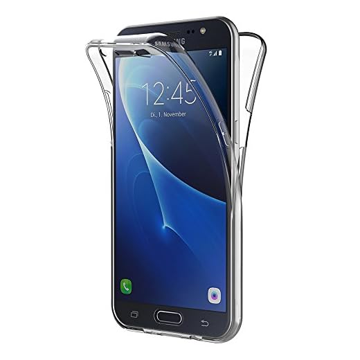 AICEK Funda Samsung Galaxy J7 2016, Transparente Silicona 360°Full Body Fundas para Samsung J7 2016 Carcasa Silicona Funda Case