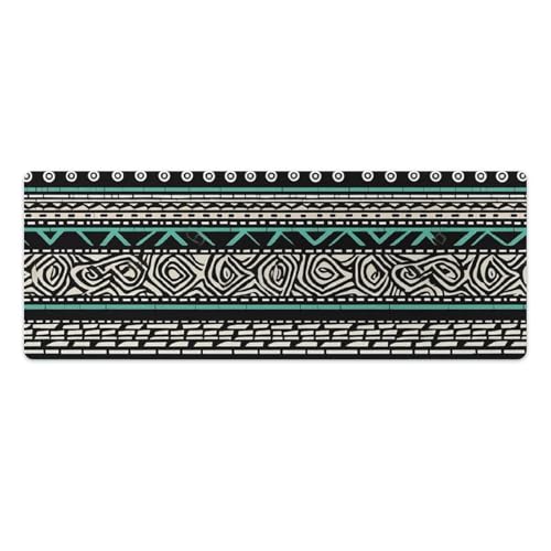Tapis de souris gaming XXL tortue ethnique tapis de bureau imperméable