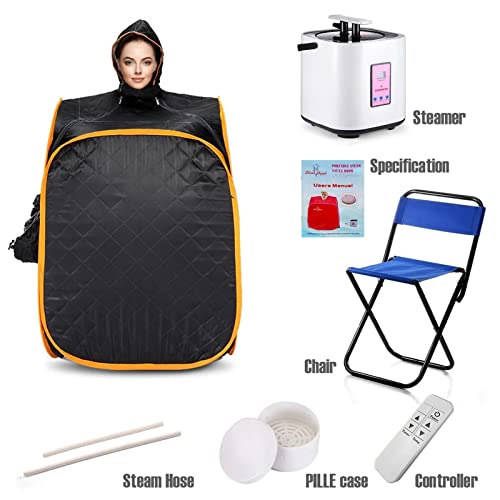 image for AUSWAY Pop-Up Steam Sauna Tent Remote-Controlled Portable Home Body St