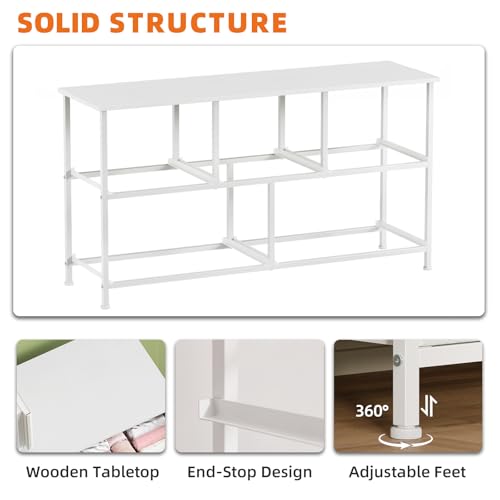 Somdot Dresser for Bedroom with 5 Drawers, Wide Storage Organizer Chest of Drawers with Fabric Bins for Living Room Closet Kids Bedside Nursery Laundry Entryway, White Leather by Somdot - Image 7
