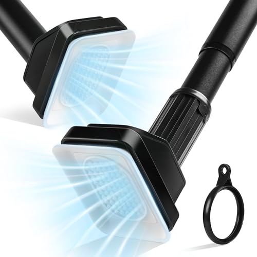 Gardinenstange mit Saugnäpfen,Teleskopstange ohne Bohren für Vorhänge,...