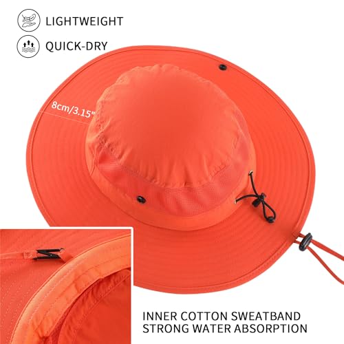 Image of Home Prefer UPF50+ Mens Sun Hat Wide Brim Womens UV Protection Beach Bucket Hat for Fishing Hiking Snap Up Cowboy Hat
