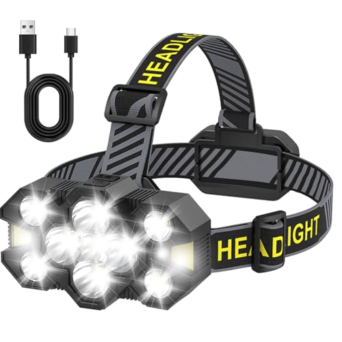MOXTOYU Rechargeable Headlamp with Enhanced 11 LEDs, 25,000 Lumens Ultra Bright Headlight, 12+12 Modes, Waterproof, Gesture-Sensing Hands-Free Light for Camping, Running, Fishing, and Hiking MOXTOYU Rechargeable Headlamp with Enhanced 11 LEDs, 25,000 Lumens Ultra Bright Headlight, 12+12 Modes, Waterproof, Gesture-Sensing Hands-Free Light for Camping, Running, Fishing, and Hiking