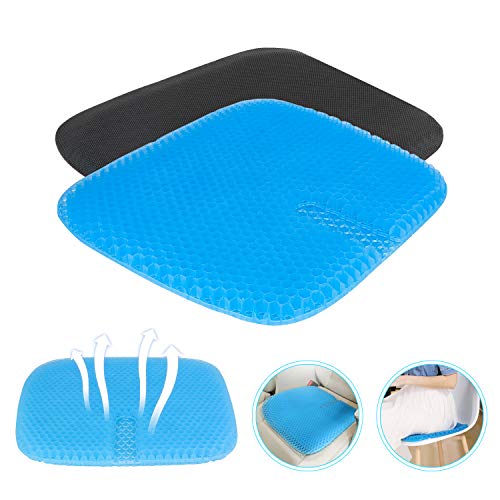 AAIWA Coussin en Gel Multifonctionnel de Siège D'oeuf Design Respirant avec Housse Antidérapante pour la Maison, Le Bureau, la Voiture, Coussin de Siège en Gel, Portable, Léger, Durable