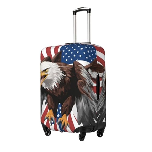 Eagle with USA Flag Print Suitcase Covers Personalized Luggage Protector Elastic Washable Travel Gear Cover2